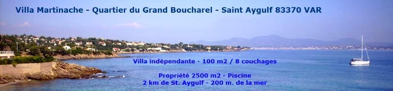 Villa piscine Saint Aygulf 83370, VAR, 3 chambres, jardin, plage Grand Boucharel, villa indépendante