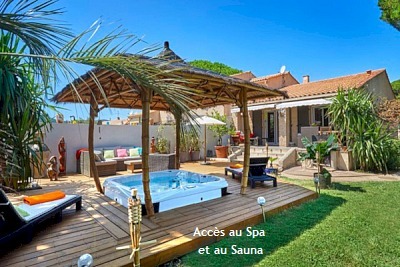  Les Issambres 83380, villa Galapagos, avec piscine, 2 chambres, proche plage de la Gaillarde, la Garonnette, climatisation, internet gratuit, espace détente spa, parking privé 